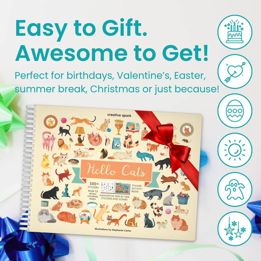 Cupkin Hello Cats gift idea, a bright activity book for kids.