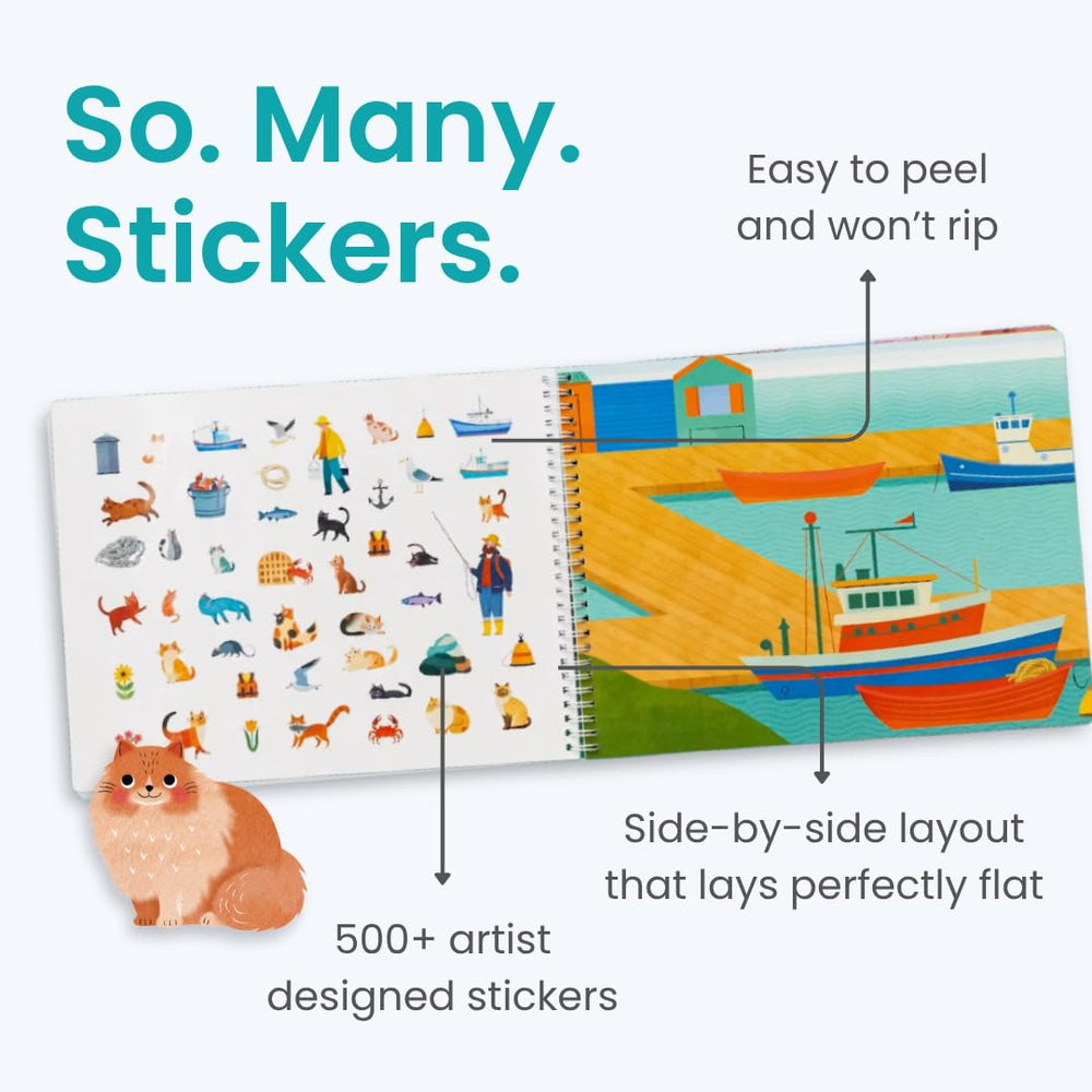 Cupkin Hello Cats side-by-side sticker pages ideal for easy crafting.