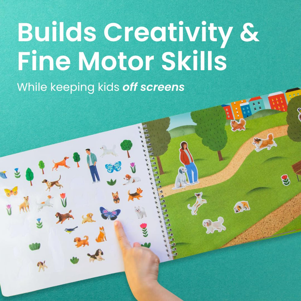 Cupkin Hello Dogs spiral binding enables flat lay crafting surface