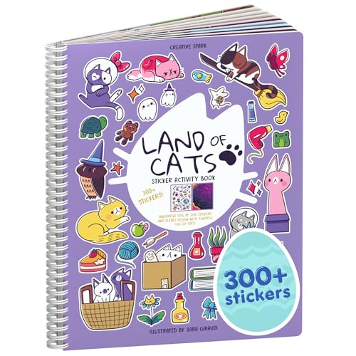 Cupkin Land of Cats cover image with vibrant cat illustrations for kids' sticker book