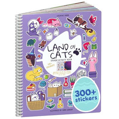 Cupkin Land of Cats cover image with vibrant cat illustrations for kids' sticker book