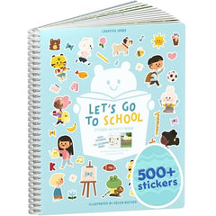 Cupkin Let’s Go to School sticker book cover inspires classroom-themed play.