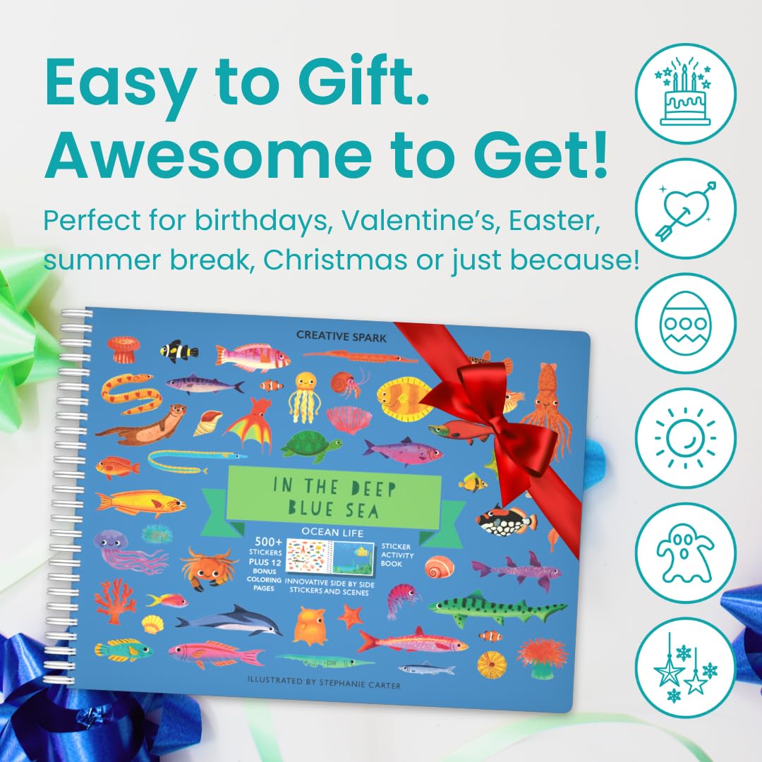 Cupkin Ocean 500+ sticker book scene-6—travel-friendly activity for planes, cars, or waiting rooms.