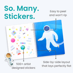 Cupkin Outer Space scene with an astronaut sticker, spark imagination on the go.