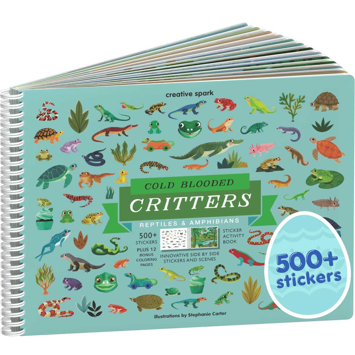 Cupkin Reptiles sticker book cover showing colorful reptile artwork for travel play