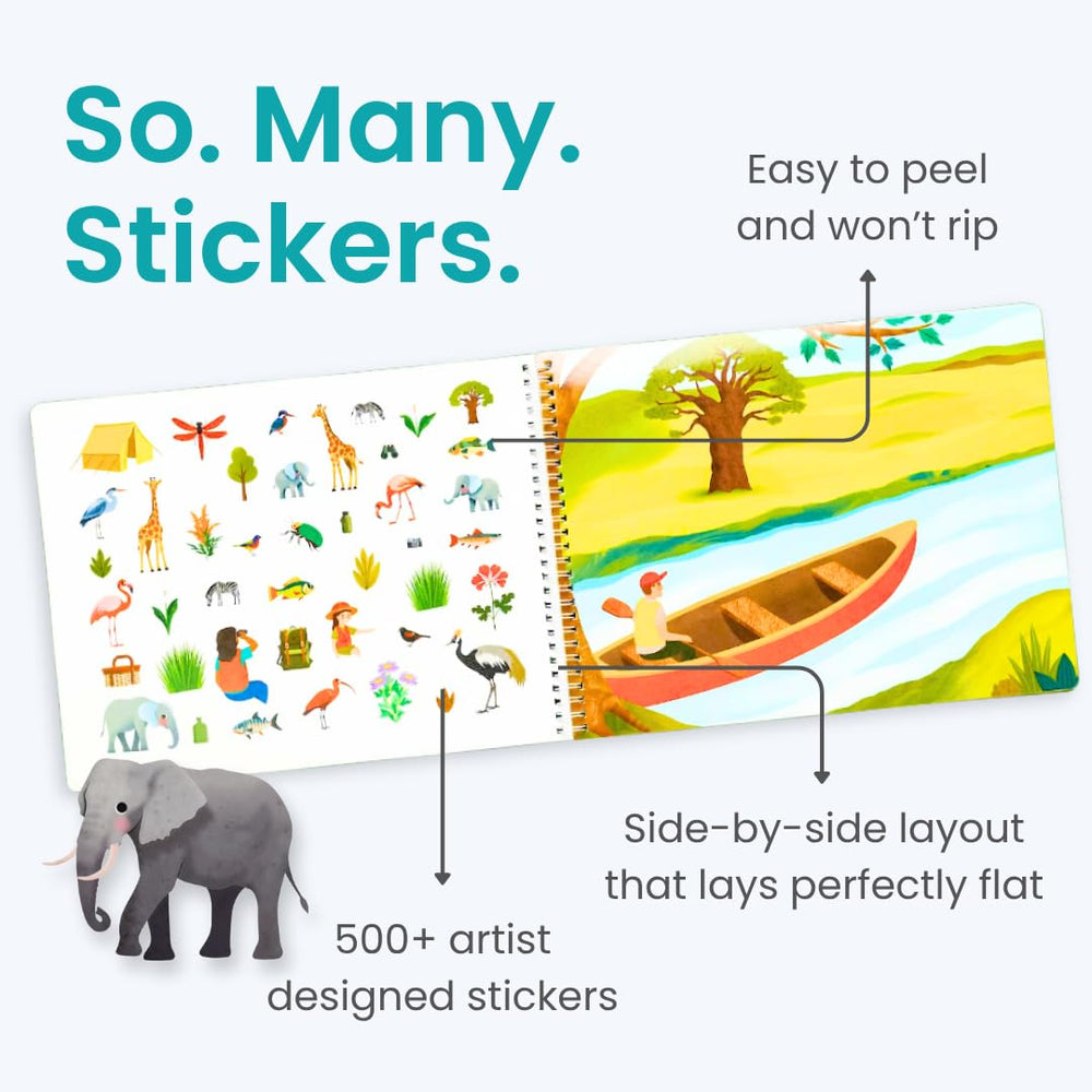 Cupkin Safari Animals 12 scenes image showcases diverse safari adventures for kids.