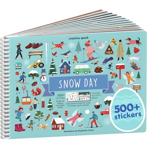 Cupkin Snow Day sticker book cover with lay-flat design for easy use.