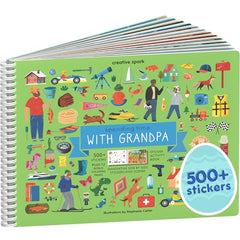 Cupkin Spending Time with Grandpa sticker book scene 1 for quiet travel and screen-free play