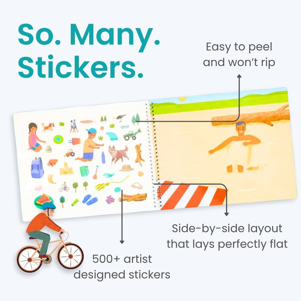 Cupkin Spending Time with Grandpa sticker book scene 2 for imaginative pretend play