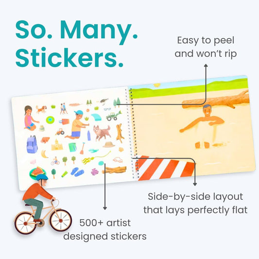 Cupkin Spending Time with Grandpa sticker book scene 2 for imaginative pretend play