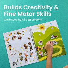 Second sample page showing sticker activity and color blocks.
