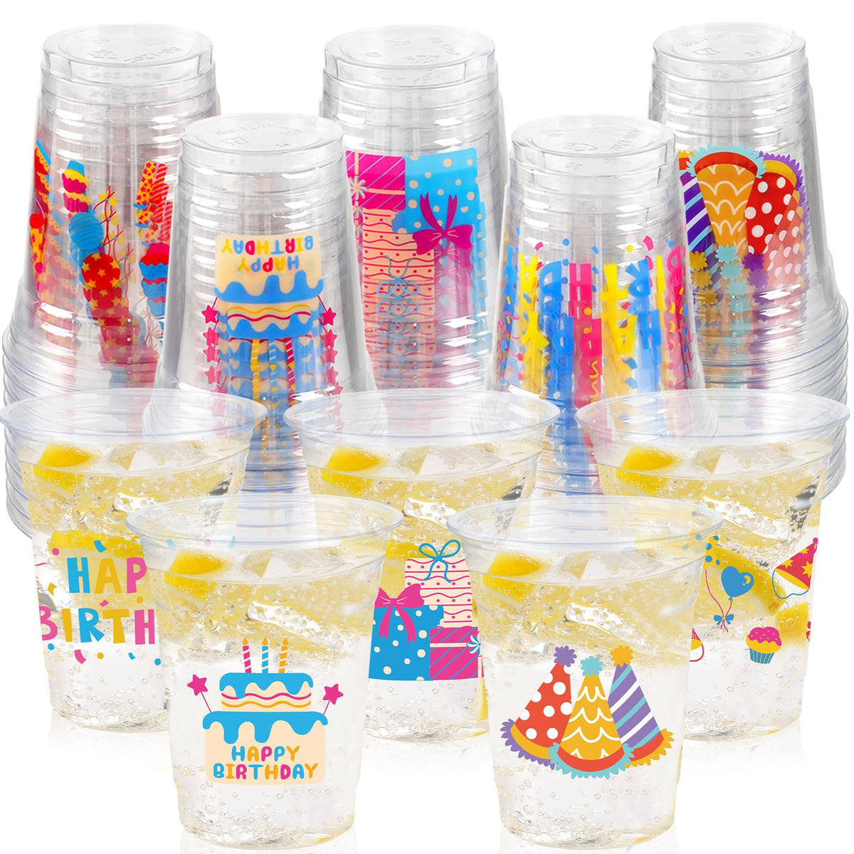 CUPLOOV 12oz balloon-design cups for festive party tables and easy serving