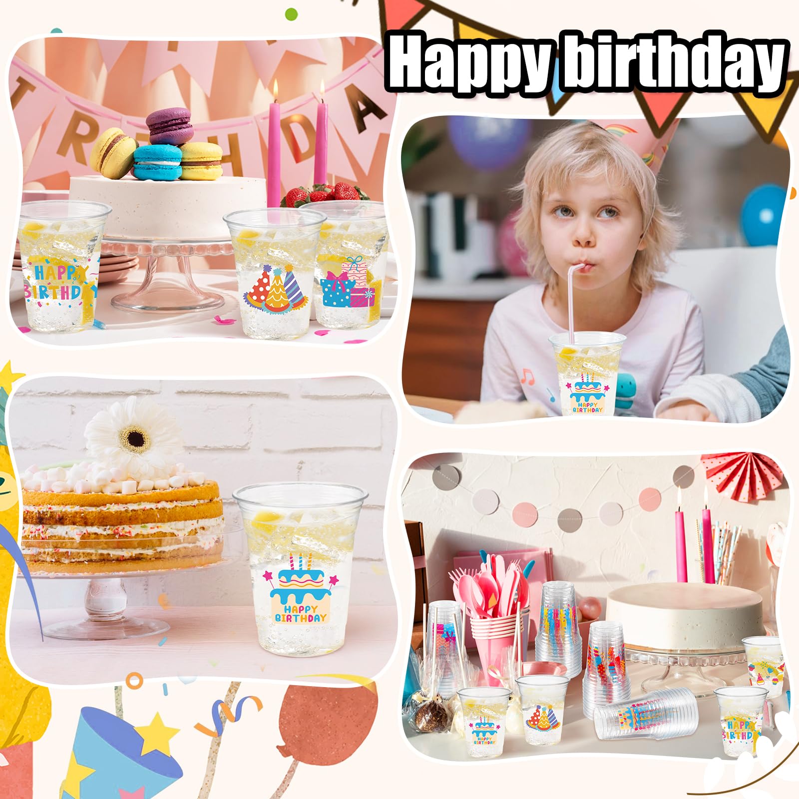CUPLOOV 12oz candles-design cups bring celebration vibes to kids’ party