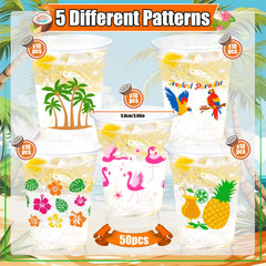 CUPLOOV luau cups with pineapple drinks for tropical sips