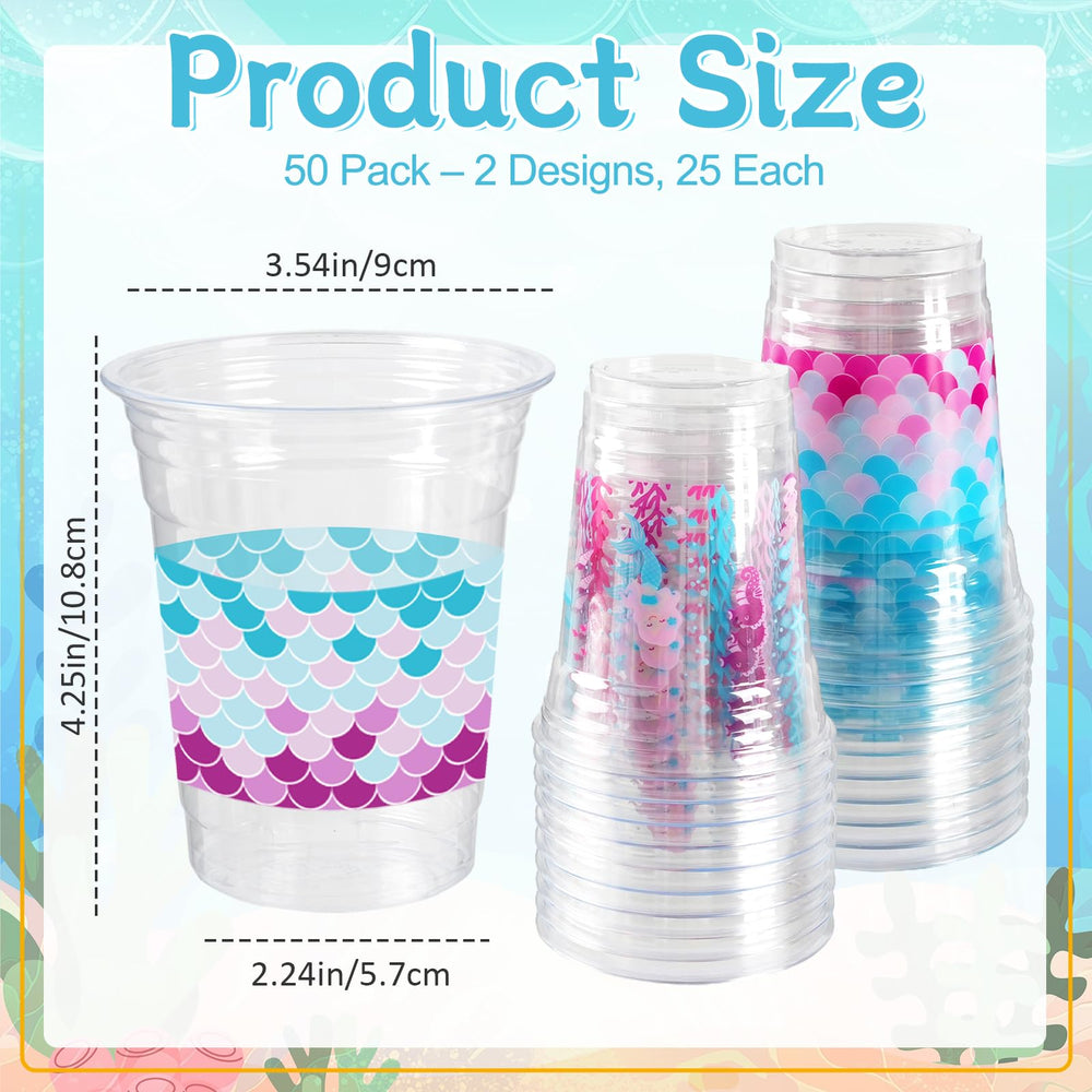 Cuploov mermaid cups design A beach theme close-up with vibrant colors