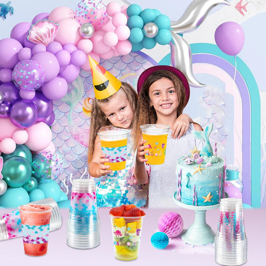 Cuploov mermaid cups design A set offers two designs for festive event variety