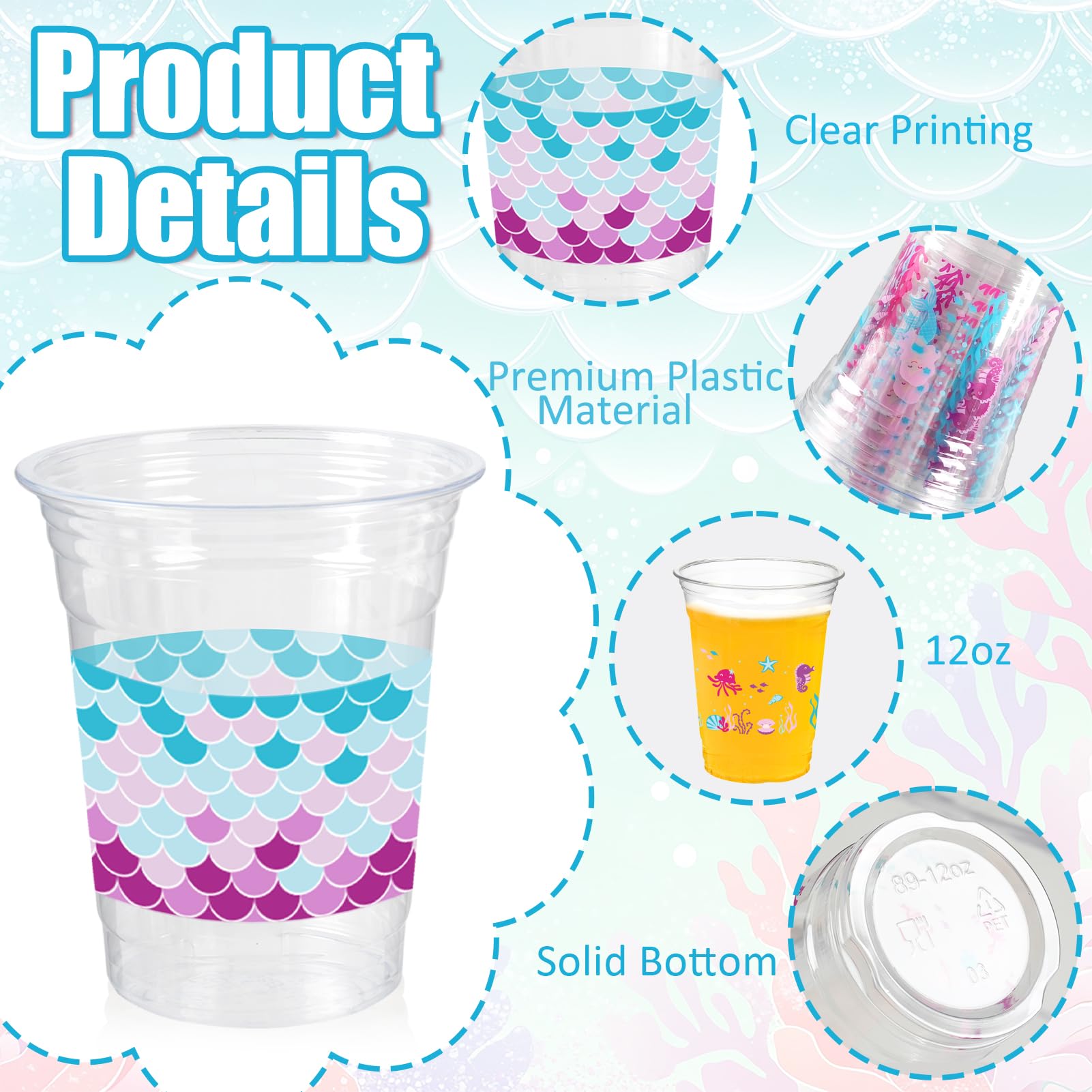 Cuploov mermaid cups design B close-up highlights glossy finish