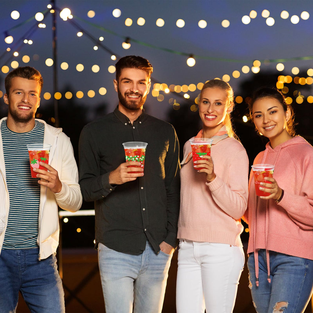 CUPLOOV 12 oz cups simplify cleanup with disposability and quick post-party disposal.