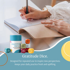 Curiosity Driven Gratitude Dice shown as a daily ritual for family or classroom use.