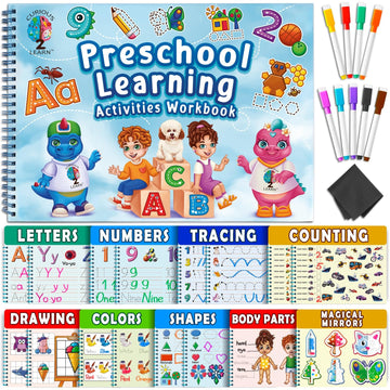 Curious 2 Learn hardcover preschool workbook for durable, mess-free learning.