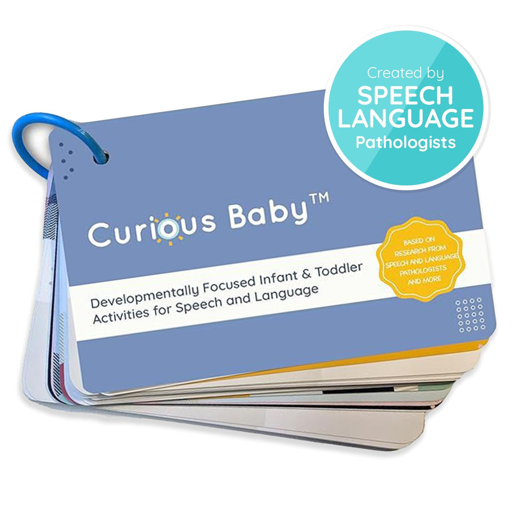 Curious Baby Speech Cards milestone 01 visualize early milestones and invite parent language practice