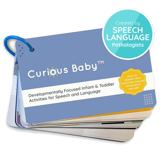 Curious Baby Speech Cards milestone 01 visualize early milestones and invite parent language practice