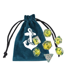 Cusdie 7-Die DND dice set, D20 yellow chicken, smooth rolls and satisfying feel