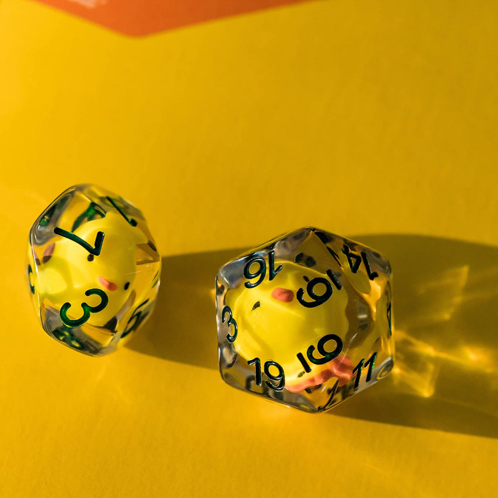 Cusdie D10 chick-inside dice with tactile resin feel