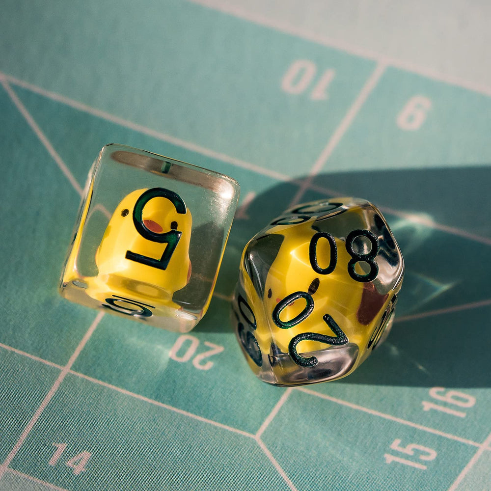 Cusdie D8 chick-inside dice adding cute charm to gameplay moments
