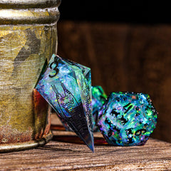 Cusdie cat-pattern dice showcase charming feline art for collectors.