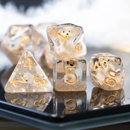 Cusdie complete D4–D20 dice set for diverse RPG sessions.