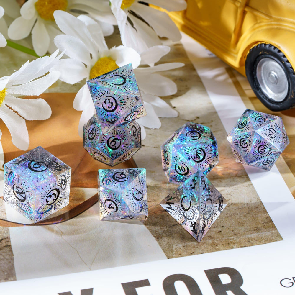 Cusdie D12 moon die with reflective polish and legible numbers