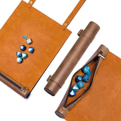 Cusdie dice rolling mat brown rolled scroll offers portable storage and quick setup