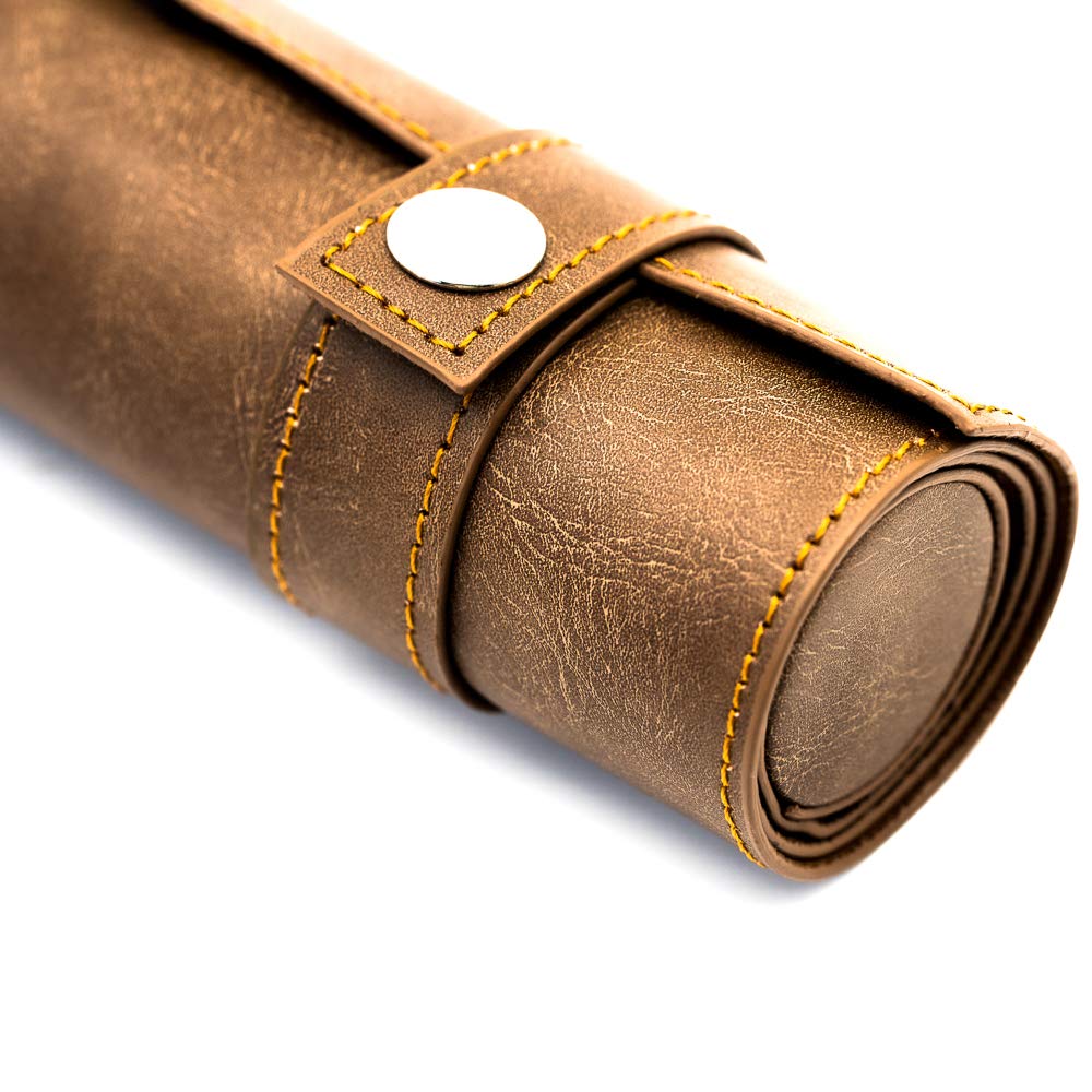 Cusdie brown mat with zipper closure securely seals the dice tray after play