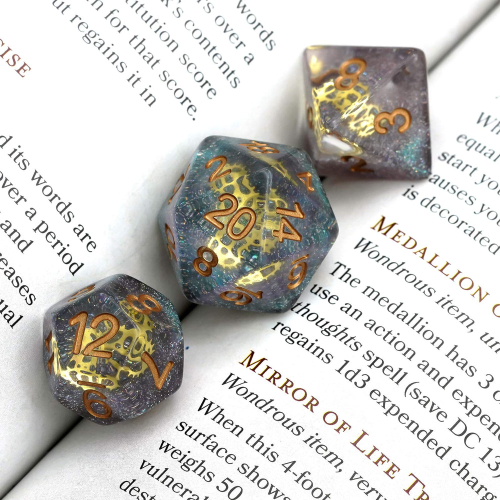 Cusdie DND dice handmade-polyresin gear with smooth edges
