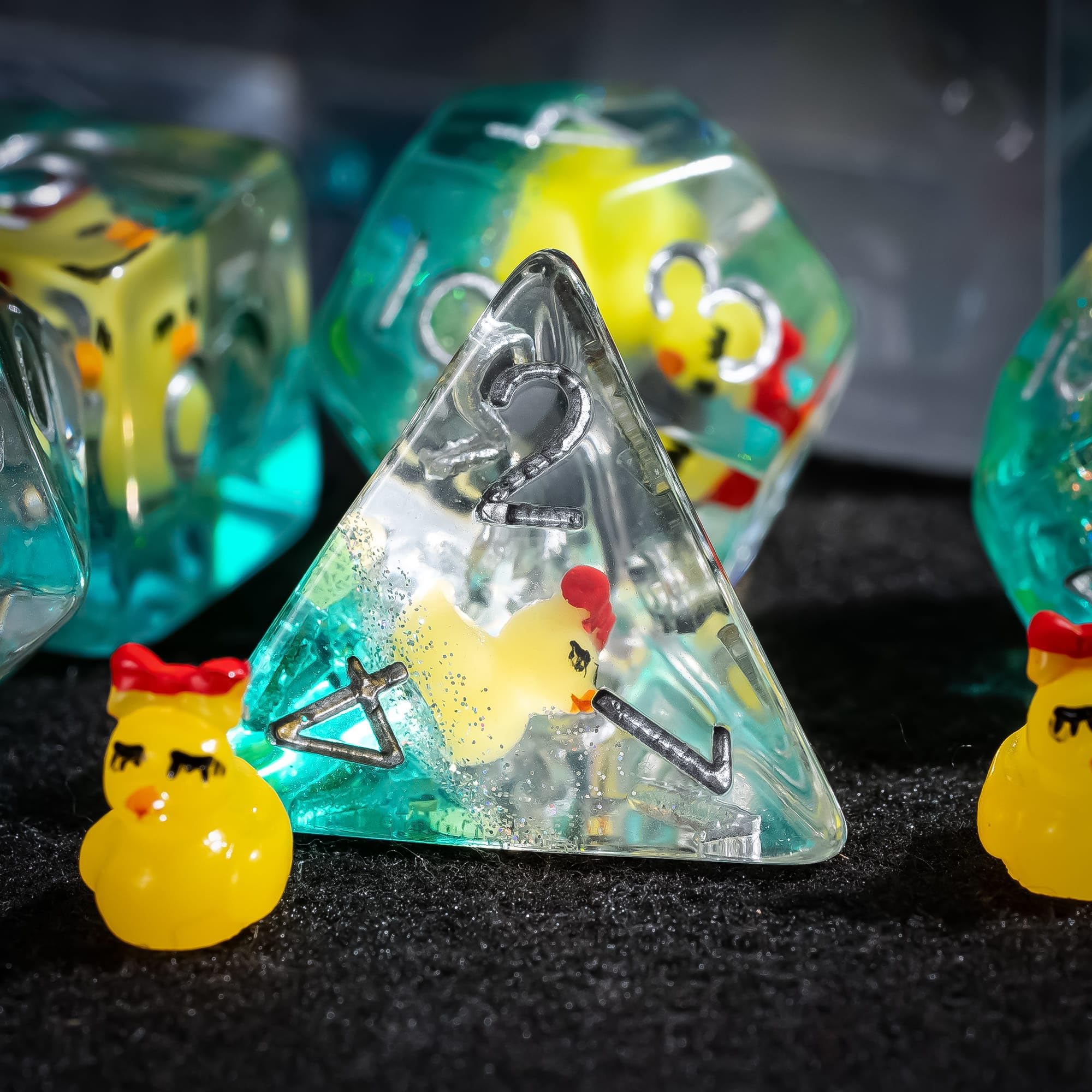 Duck design on each die from Cusdie DND Dice Set