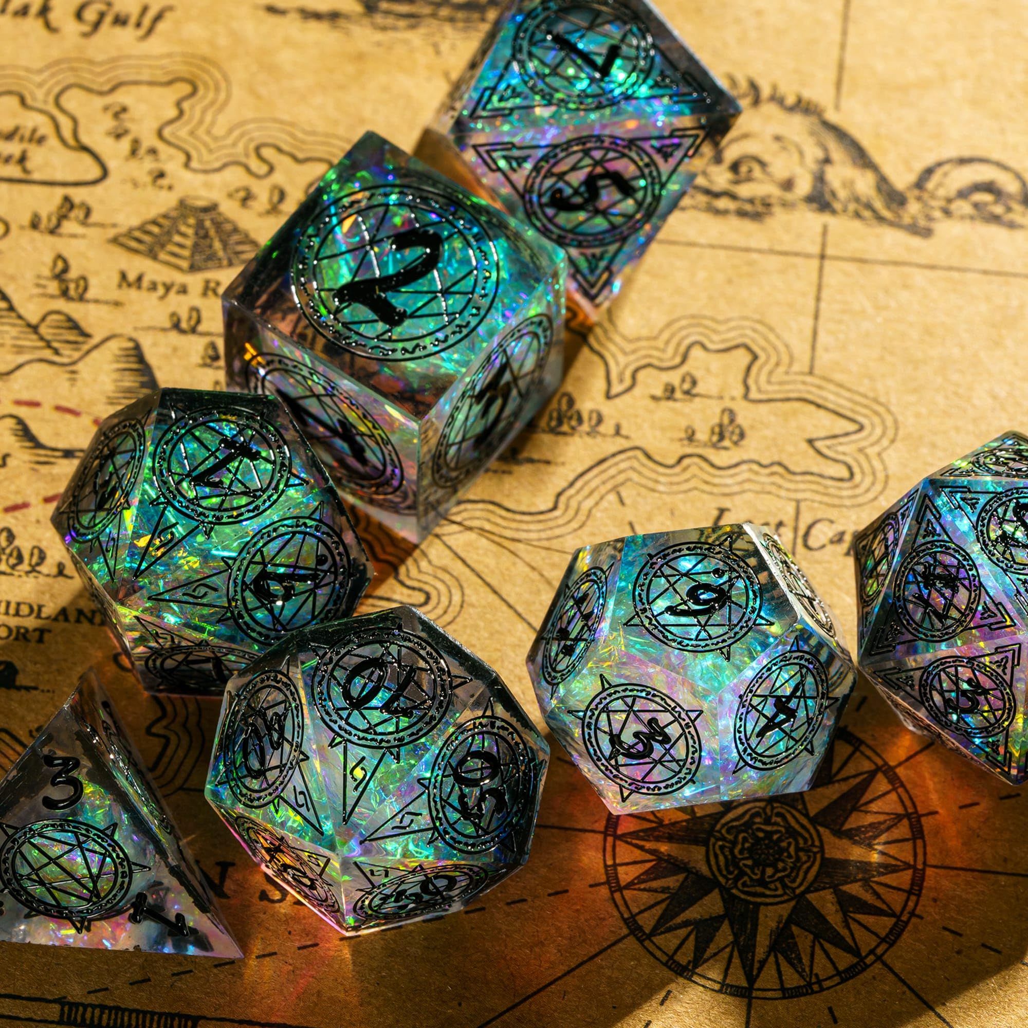 Cusdie resin dice provide luxurious appearance at a fraction of price for display and play.