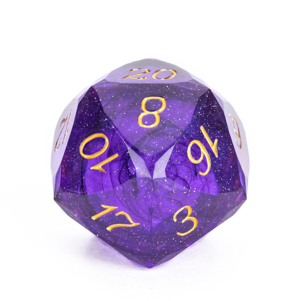 Handcrafted 30mm resin D20 balances weight and feel