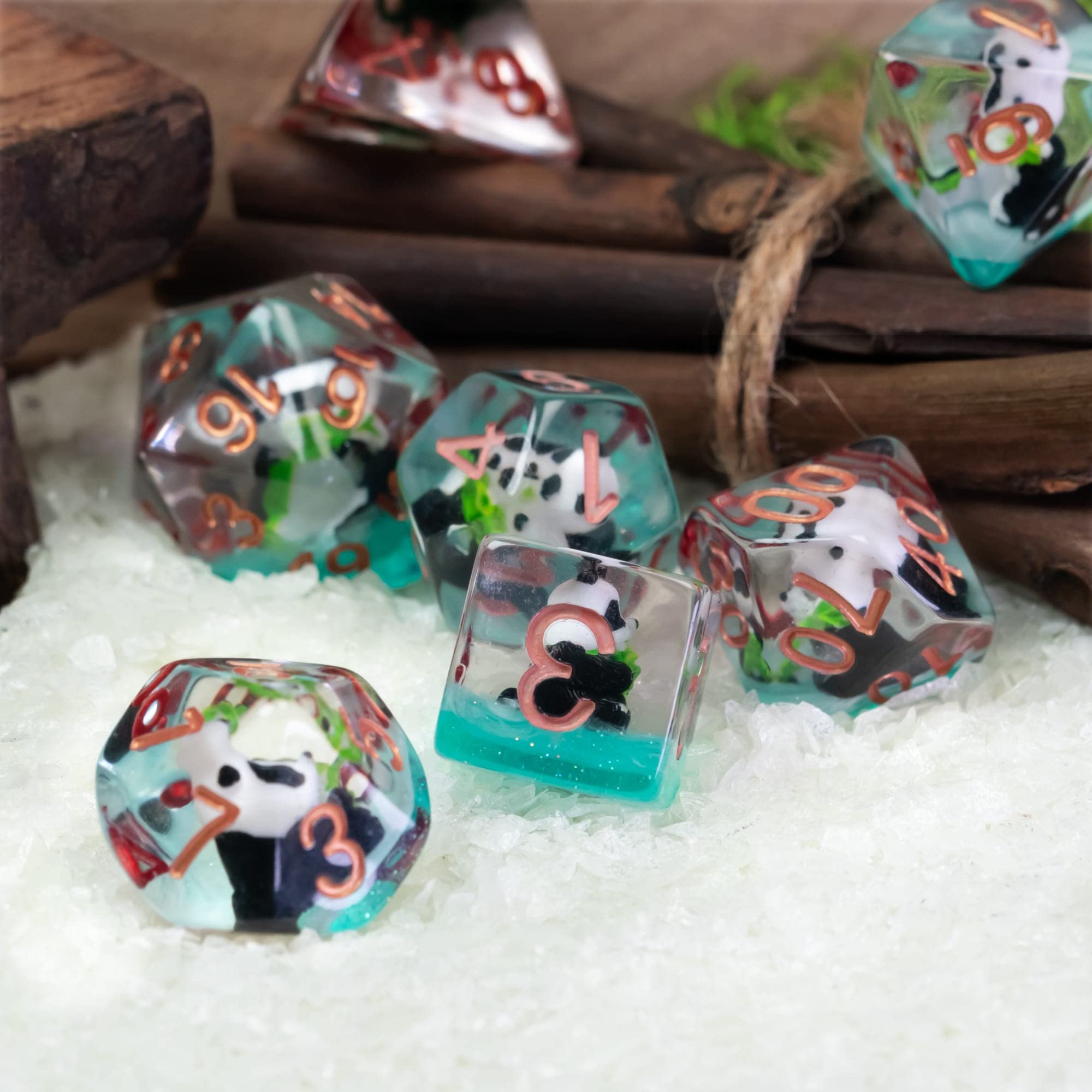 Cusdie resin dice are hand-finished for quality