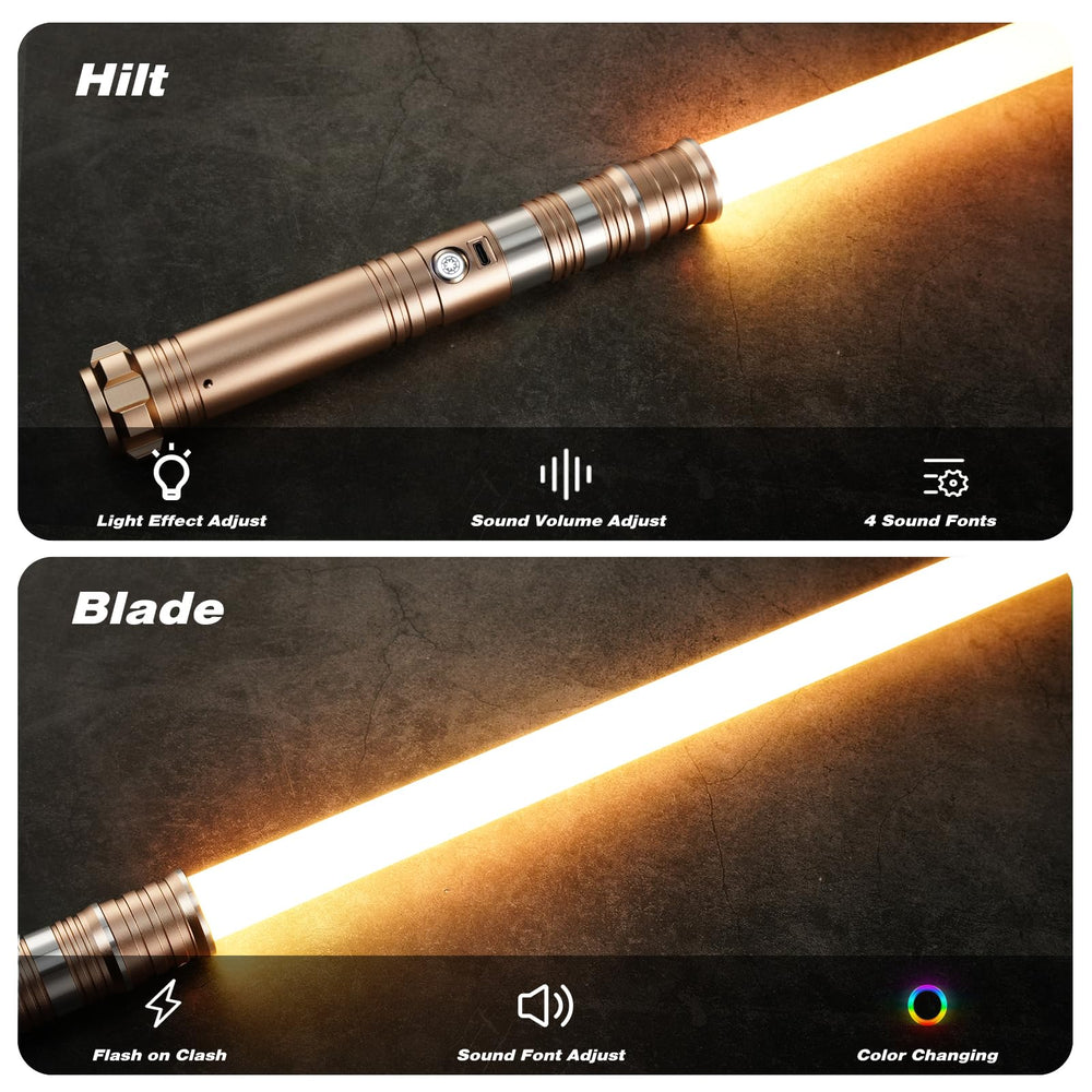 CUSTOM SABER metal-hilt light saber showing durable construction and premium grip.