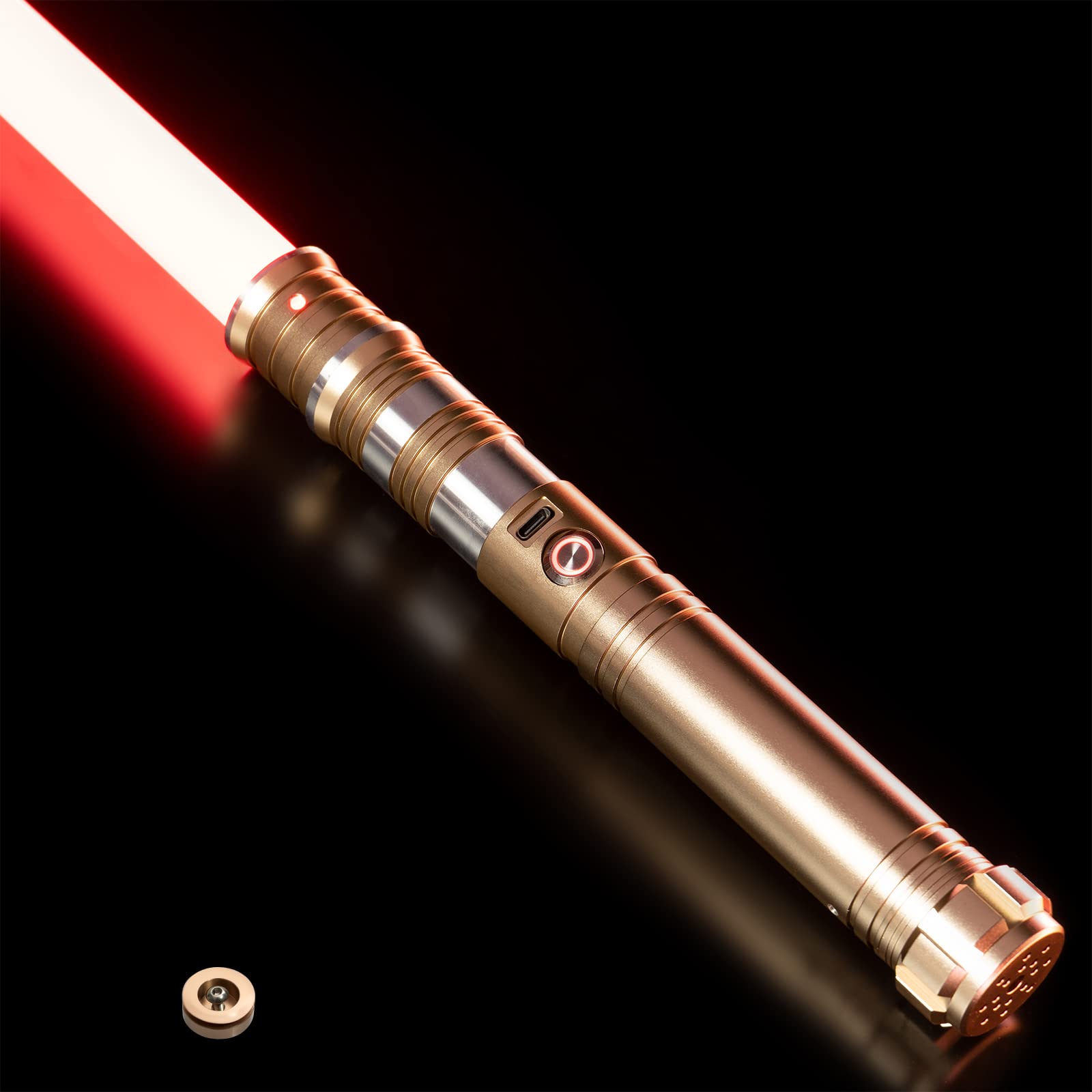 CUSTOM SABER RGB light saber with color-changing blade for immersive cosplay and dueling.