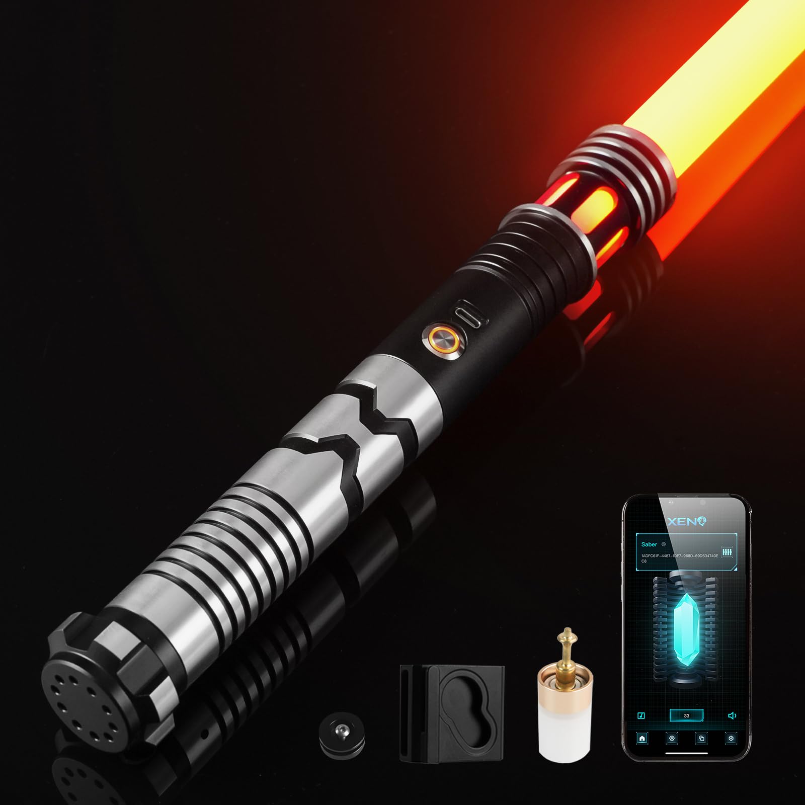 CUSTOM SABER Upgrade app control for blade on/off, battery status, and mode adjustments