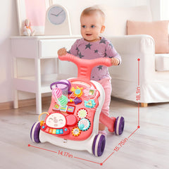 Rotatable rear wheel of the CUTE STONE walker for pace control