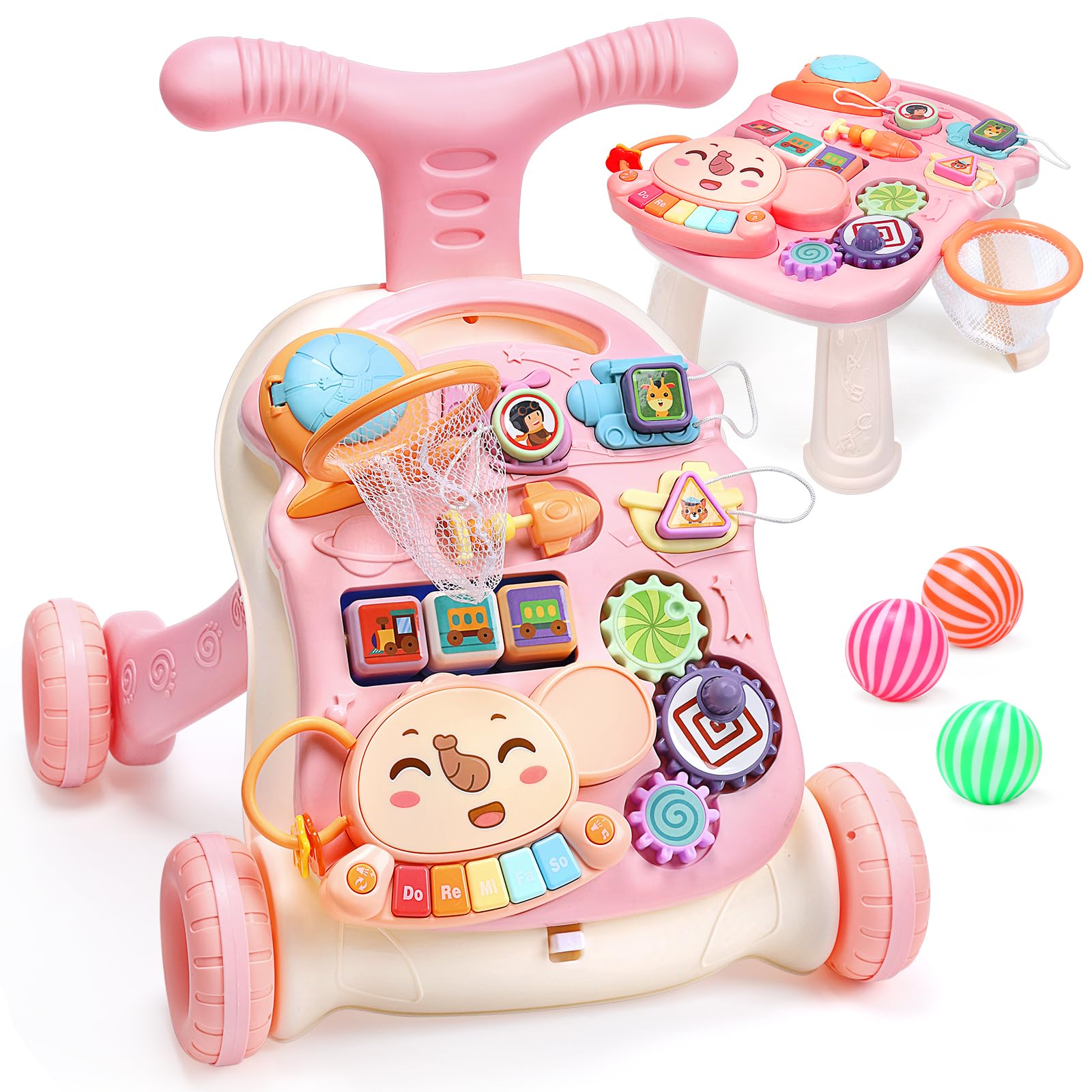 CUTE STONE baby walker front view with a safe wide base for early steps