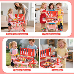 CUTE STONE kids grill with sound and lights for immersive pretend barbecue