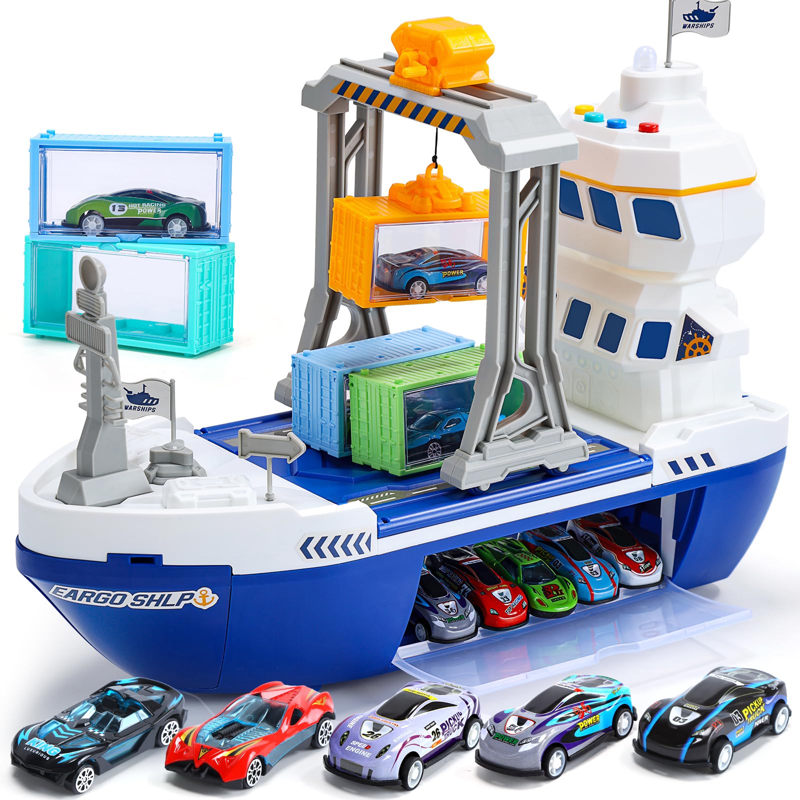 CUTE STONE cargo ship crane image showing lifting action for interactive play