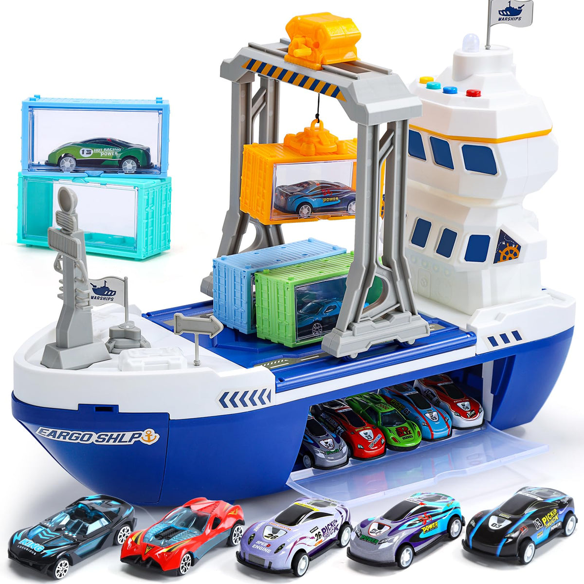 CUTE STONE cargo ship crane image showing lifting action for interactive play