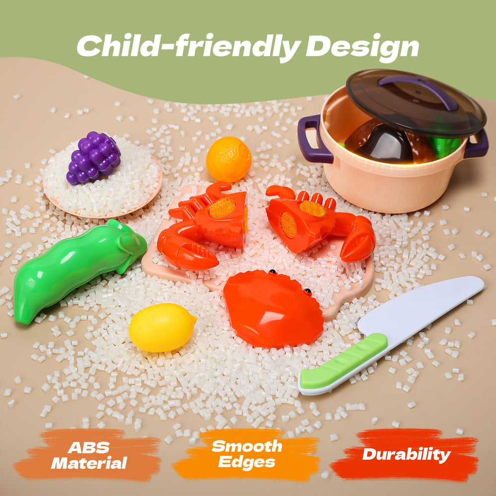 Cute Stone easy clean surface simplifies cleanup after pretend meals