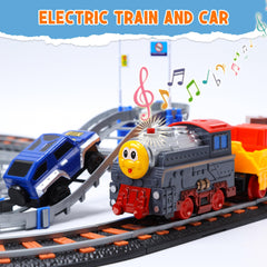 Cute Stone electric train with realistic sounds enhances playtime