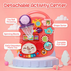 Colorful gears turning on the CUTE STONE walker for sensory play